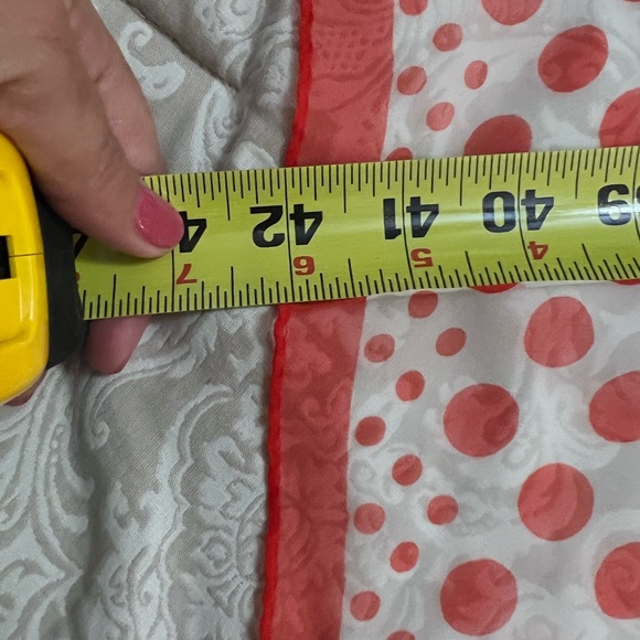 Vintage Scarf Sheer With Red Polka Dots Oblong Nylon/Rayon Blend - Picture 4 of 4